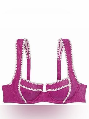 VS Victoria’s Secret Swimsuit Beach 36DDD Sexy Raspberry Shimmer Bikini Top Cute